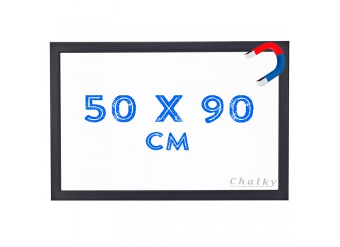 Chalky Manyetik Beyaz Yazı Tahtası Siyah Çerçeveli 50x90 cm